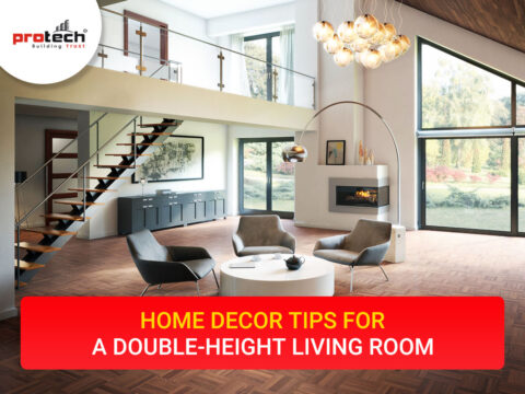 Home decor tips for a double-height living room