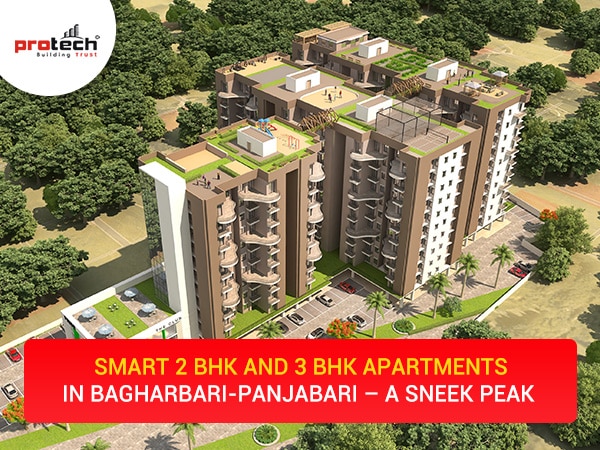 Smart 2 BHK and 3 BHK Apartments in Bagharbari-Panjabari – A Sneek Peak.